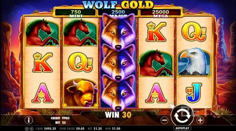 Wolf Gold free slot demo, wild animals jackpot